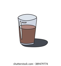 doodle icon. glass of cocoa. vector illustration