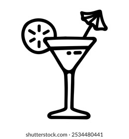 Doodle icon of glass of margarita cocktail