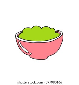 doodle icon. guacamole. vector illustration