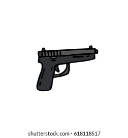 doodle icon. gun. vector illustration