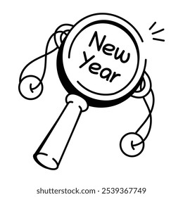 Doodle icon of a hand drum with "new year" written on it
