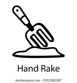 A doodle icon of hand rake 