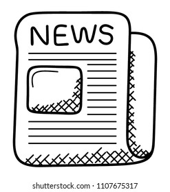 
A doodle icon having written on a paper with some news depicting newspaper. 
