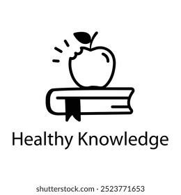 Icono de Doodle del conocimiento saludable 