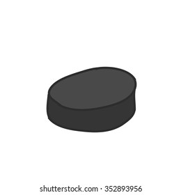 doodle icon. hockey puck. vector illustration
