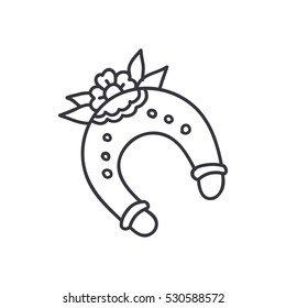 doodle icon. horseshoe. traditional tattoo flash. vector illustration