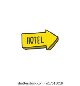 doodle icon. hotel sign. vector illustration