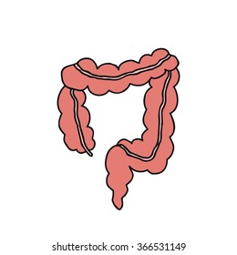 doodle icon. human intestines. vector illustration