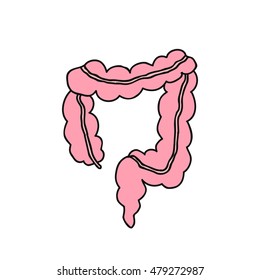 doodle icon. human intestines. vector illustration