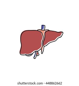 doodle icon. human liver. vector illustration