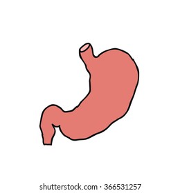 doodle icon. human stomach. vector illustration