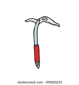 doodle icon. ice ax. vector illustration