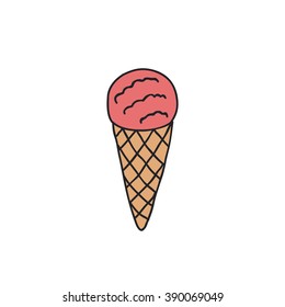 doodle icon. ice cream. vector illustration