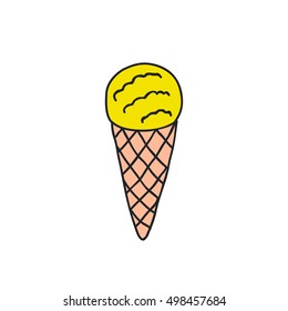 doodle icon. ice cream. vector illustration