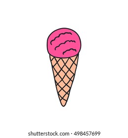 doodle icon. ice cream. vector illustration