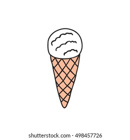doodle icon. ice cream. vector illustration