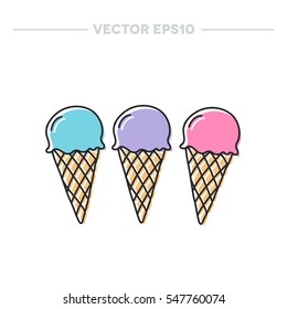doodle icon. ice cream. vector illustration
