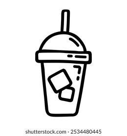 Doodle icon of ice drink