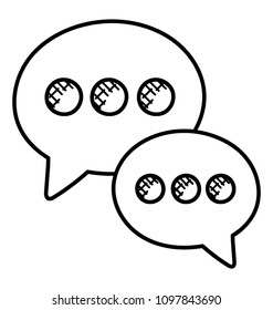 
Doodle icon image of chat balloons, concept of chatting and communication
