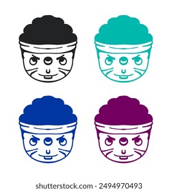 doodle icon of an imaginary child's head in various colors