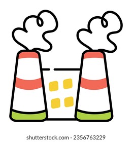 A doodle icon of industrial pollution 