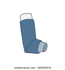 doodle icon. inhaler for asthma. vector illustration