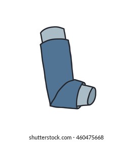 doodle icon. inhaler for asthma. vector illustration