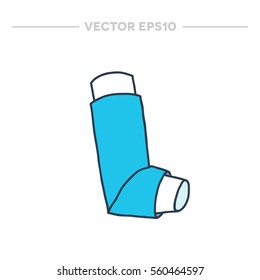 doodle icon. inhaler for asthma. vector illustration