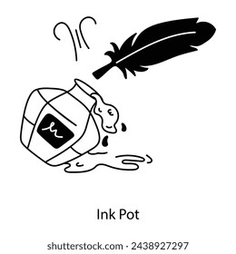 Here’s a doodle icon of an ink pot 