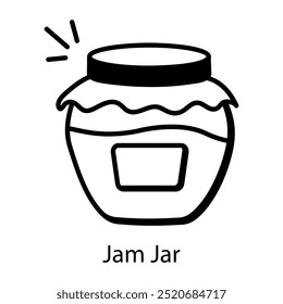 Un icono de doodle de tarro de mermelada 