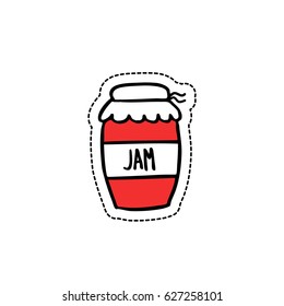 doodle icon. jam-jar, sticker