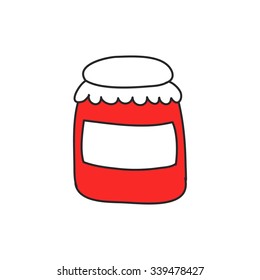 doodle icon. jam-jar. vector illustration