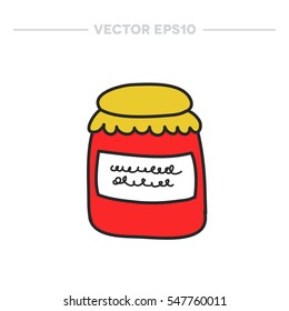 doodle icon. jam-jar. vector illustration