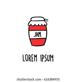 doodle icon. jam-jar. vector illustration