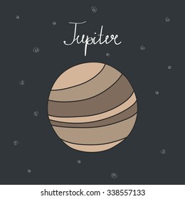 doodle icon. Jupiter. vector illustration