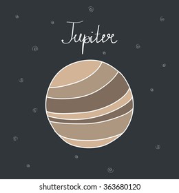 doodle icon. Jupiter. vector illustration