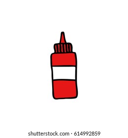 doodle icon. ketchup. vector illustration