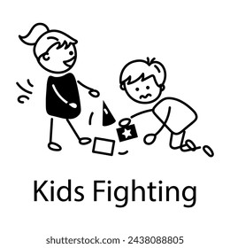 Here’s a doodle icon of kids fighting 