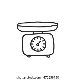 doodle icon. kitchen scales. vector illustration