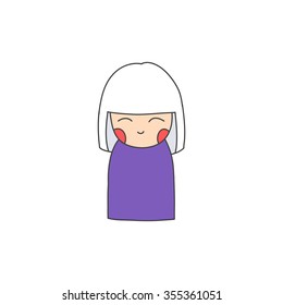 doodle icon. kokeshi. vector illustration