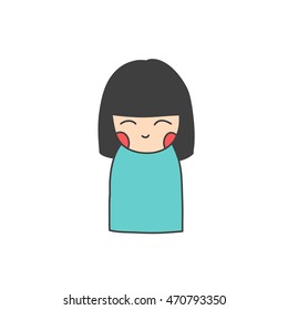 doodle icon. kokeshi. vector illustration