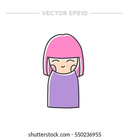 doodle icon. kokeshi. vector illustration