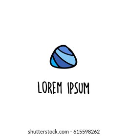 doodle icon. lapis lazuli stone. vector illustration