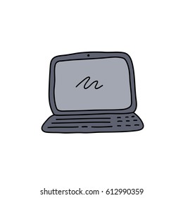 doodle icon. laptop. vector illustration