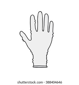 doodle icon. latex glove. vector illustration