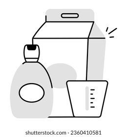 Doodle icon of laundry detergents 