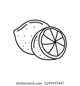 doodle icon. lemon sketch doodle vector illustration