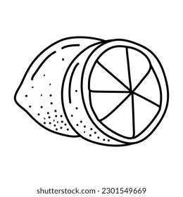 doodle icon. lemon sketch doodle vector illustration
