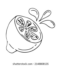 doodle icon. lemon. vector illustration
