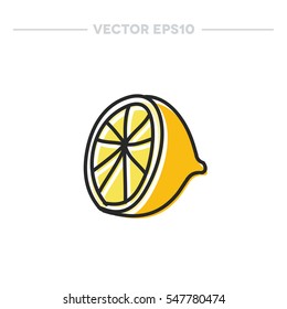 Doodle Icon. Lemon. Vector Illustration